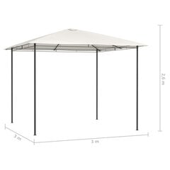 vidaXL dārza nojume, 3x3x2,6 m, krēmkrāsas, 160 g/m² цена и информация | Беседки | 220.lv