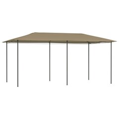 vidaXL dārza nojume, 3x6x2,6 m, pelēkbrūna, 160 g/m² цена и информация | Беседки, навесы, тенты | 220.lv