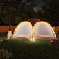 vidaXL svinību telts ar LED un 4 sānu sienām, 3,6x3,6x2,3 m, pelēka cena un informācija | Dārza nojumes un lapenes | 220.lv