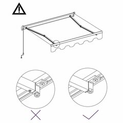 vidaXL izvelkama markīze, 300x250 cm, automātiska, dzeltena ar baltu цена и информация | Зонты, маркизы, стойки | 220.lv