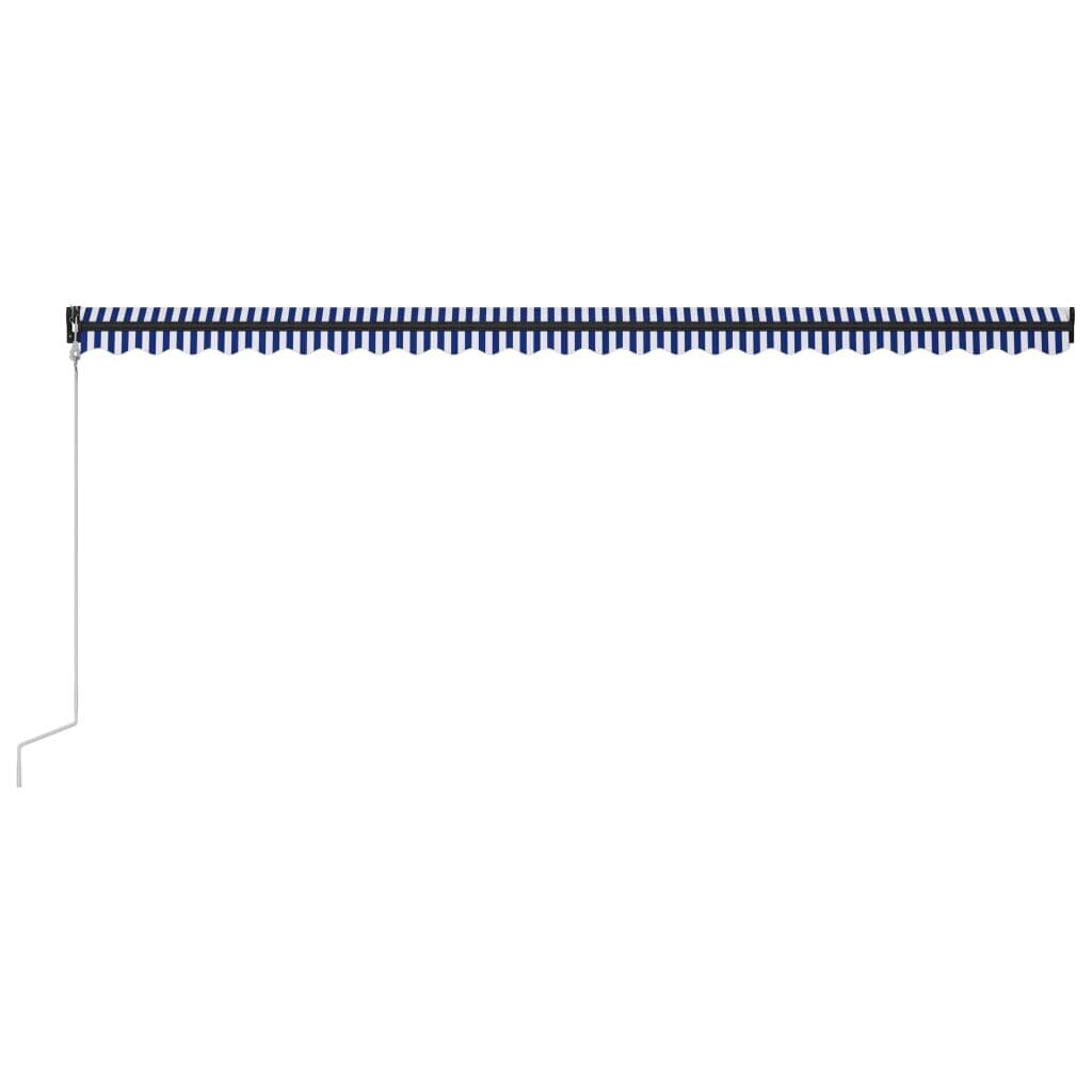 vidaXL izvelkama markīze, 600x300 cm, automātiska, zila un balta cena un informācija | Saulessargi, markīzes un statīvi | 220.lv