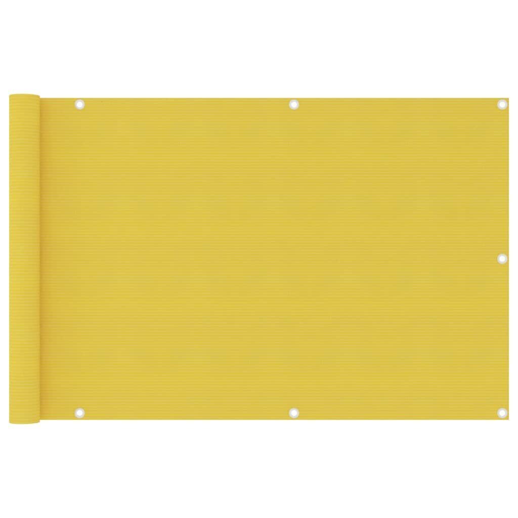 vidaXL balkona aizslietnis, 90x400 cm, dzeltens HDPE cena un informācija | Saulessargi, markīzes un statīvi | 220.lv