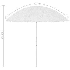 vidaXL pludmales saulessargs, 300 cm, balts cena un informācija | Saulessargi, markīzes un statīvi | 220.lv