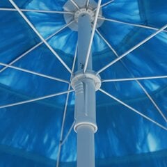 vidaXL pludmales saulessargs, 240 cm, zils cena un informācija | Saulessargi, markīzes un statīvi | 220.lv