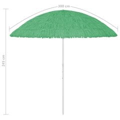 vidaXL pludmales saulessargs, 300 cm, zaļš cena un informācija | Saulessargi, markīzes un statīvi | 220.lv