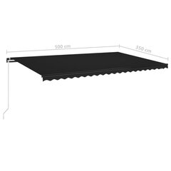 vidaXL izvelkama markīze ar LED, 500x350 cm, antracītpelēka цена и информация | Зонты, маркизы, стойки | 220.lv