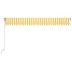 vidaXL izvelkama markīze ar LED, 500x350 cm, dzeltena un balta cena un informācija | Saulessargi, markīzes un statīvi | 220.lv
