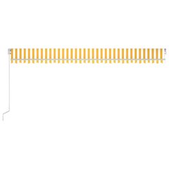 vidaXL izvelkama markīze ar LED, manuāla, 600x300 cm, dzeltena un balta цена и информация | Зонты, маркизы, стойки | 220.lv
