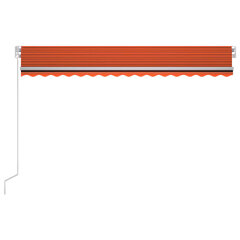 vidaXL izvelkama markīze ar LED, 400x300 cm, oranža un brūna цена и информация | Зонты, маркизы, стойки | 220.lv