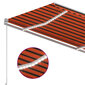 vidaXL markīze ar LED un vēja sensoru, 3x2,5 m, oranža ar brūnu cena un informācija | Saulessargi, markīzes un statīvi | 220.lv