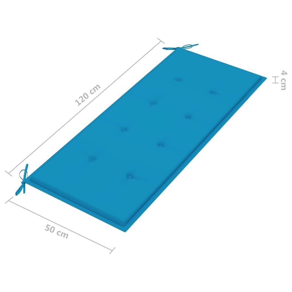 vidaXL dārza sols ar matraci, 120 cm, akācijas masīvkoks цена и информация | Dārza soli | 220.lv