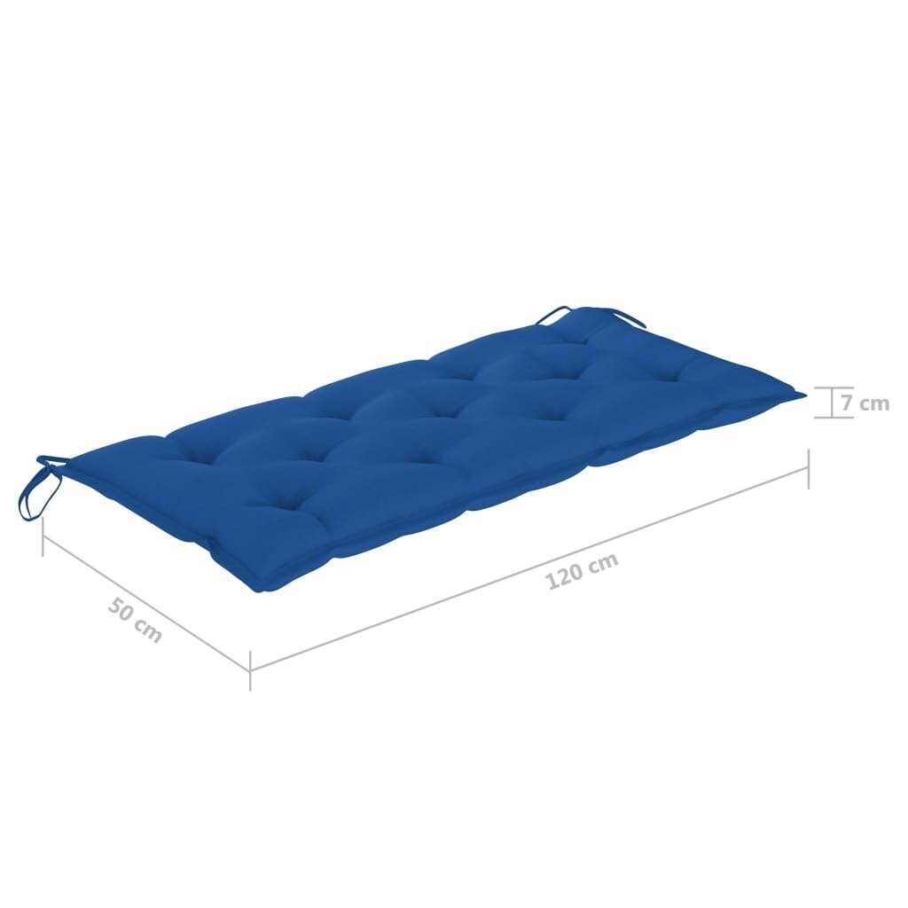 vidaXL dārza sols ar matraci, 120 cm, akācijas masīvkoks cena un informācija | Dārza soli | 220.lv