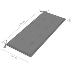 vidaXL dārza sols ar matraci, 120 cm, bambuss цена и информация | Скамейки | 220.lv