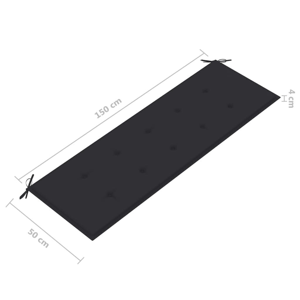 vidaXL dārza sols ar matraci, 157 cm, akācijas masīvkoks цена и информация | Dārza soli | 220.lv