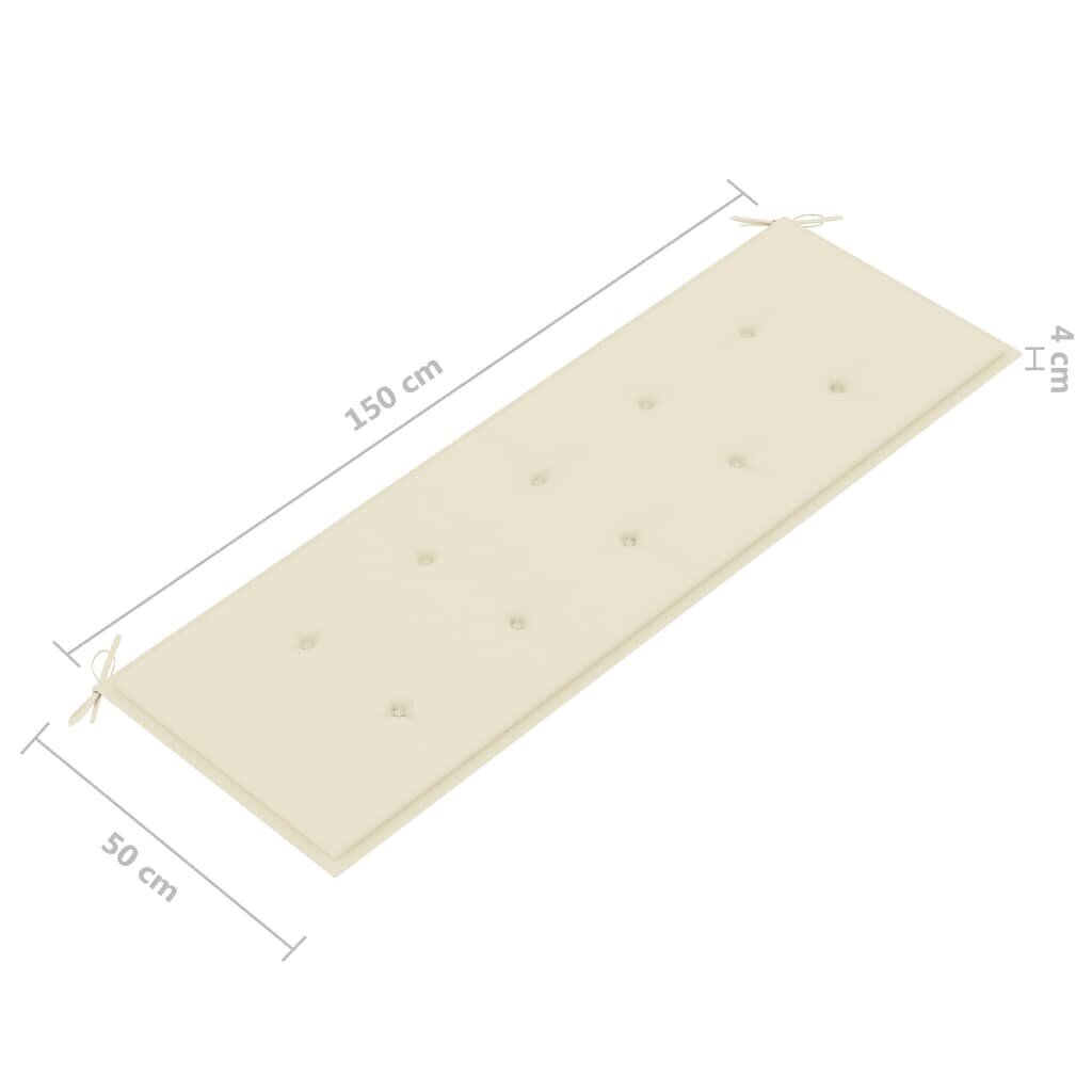 vidaXL dārza sols ar matraci, 157 cm, akācijas masīvkoks цена и информация | Dārza soli | 220.lv