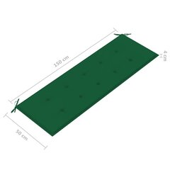 vidaXL dārza sols ar matraci, 157 cm, akācijas masīvkoks cena un informācija | Dārza soli | 220.lv