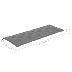 vidaXL dārza sols ar matraci, 157 cm, akācijas masīvkoks цена и информация | Скамейки | 220.lv