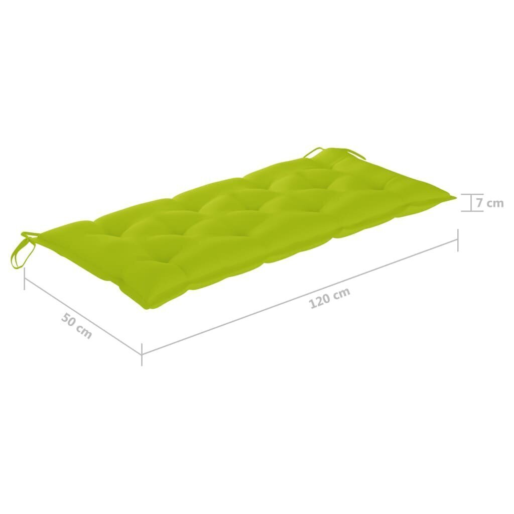 vidaXL dārza sols ar matraci, 128,5 cm, masīvs tīkkoks цена и информация | Dārza soli | 220.lv