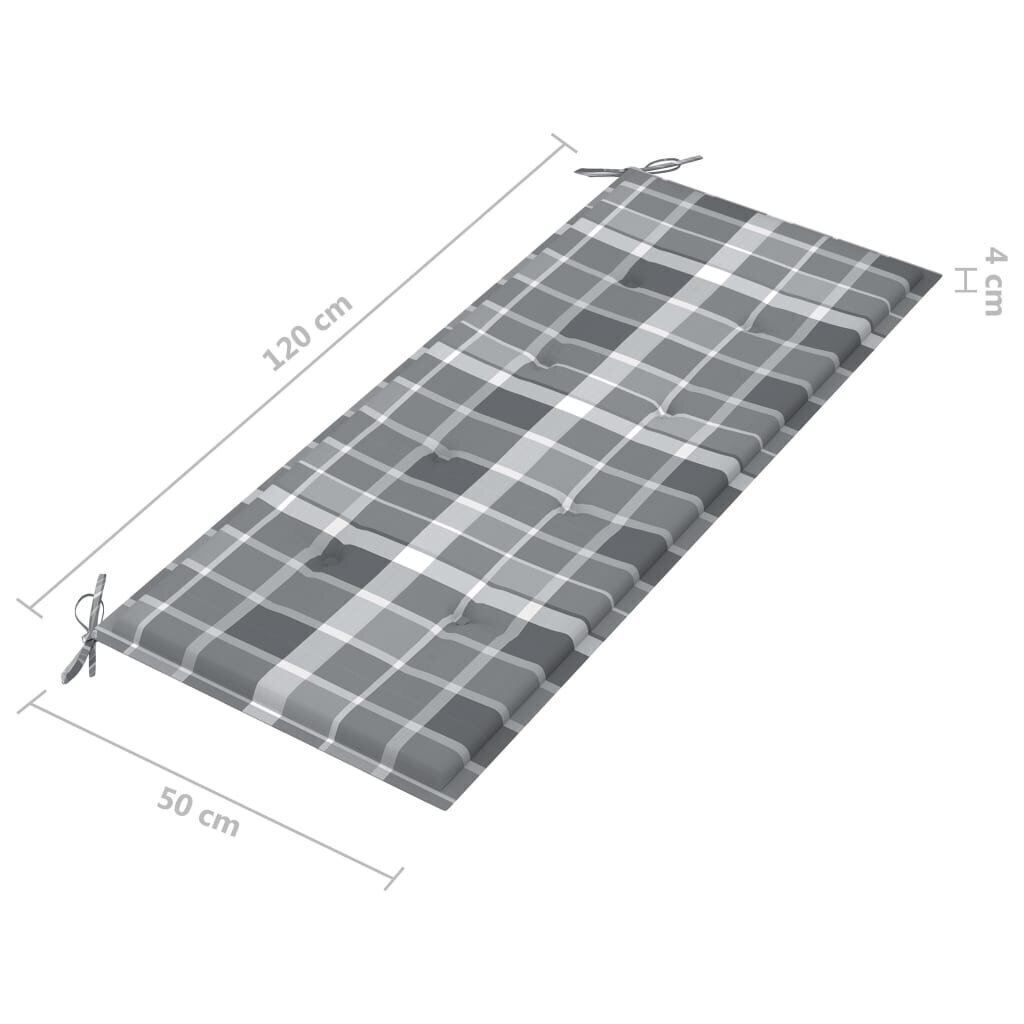 vidaXL dārza sols ar matraci, 128,5 cm, masīvs tīkkoks cena un informācija | Dārza soli | 220.lv