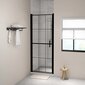 vidaXL dušas durvis, rūdīts stikls, 81x195 cm, melnas cena un informācija | Dušas durvis, dušas sienas | 220.lv