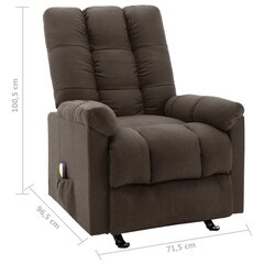 vidaXL masāžas krēsls, atgāžams, tumši brūns audums cena un informācija | Atpūtas krēsli | 220.lv