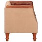 vidaXL atpūtas krēsls, brūna dabīgā āda un mango masīvkoks cena un informācija | Atpūtas krēsli | 220.lv