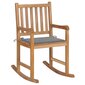 vidaXL šūpuļkrēsls ar pelēku matraci, masīvs tīkkoks цена и информация | Atpūtas krēsli | 220.lv