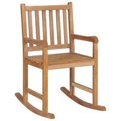 vidaXL šūpuļkrēsls ar pelēku matraci, masīvs tīkkoks cena un informācija | Atpūtas krēsli | 220.lv