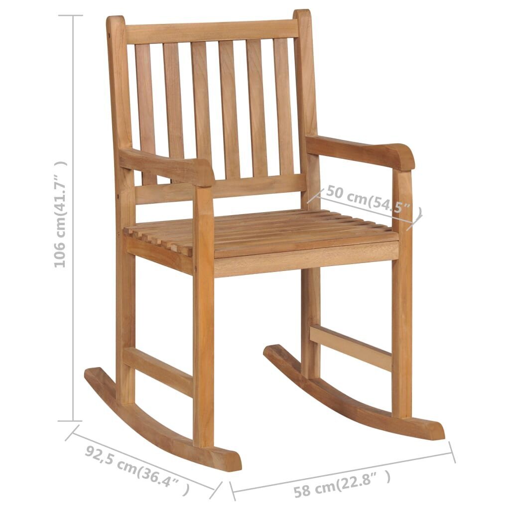 vidaXL šūpuļkrēsls ar zaļu matraci, masīvs tīkkoks цена и информация | Atpūtas krēsli | 220.lv