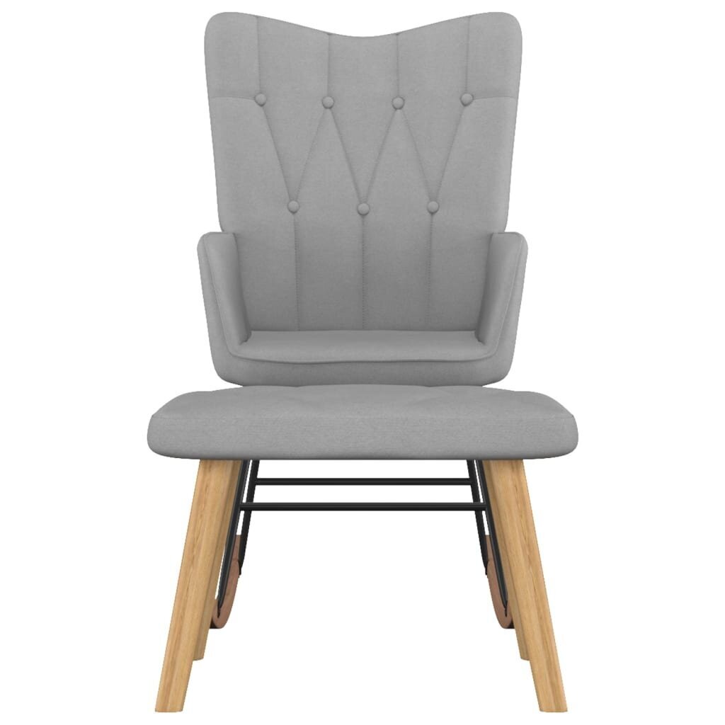 VidaXL Šūpuļkrēsls ar kāju balstu, gaiši pelēkas krāsas, audums cena |