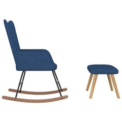 vidaXL Šūpuļkrēsls ar kāju balstu, zilas krāsas, audums цена и информация | Кресла в гостиную | 220.lv