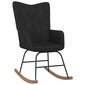 vidaXL Šūpuļkrēsls ar kāju balstu, melnas krāsas, audums cena un informācija | Atpūtas krēsli | 220.lv