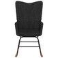 vidaXL Šūpuļkrēsls ar kāju balstu, melnas krāsas, audums цена и информация | Atpūtas krēsli | 220.lv