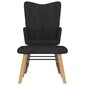 vidaXL Šūpuļkrēsls ar kāju balstu, melnas krāsas, audums цена и информация | Atpūtas krēsli | 220.lv