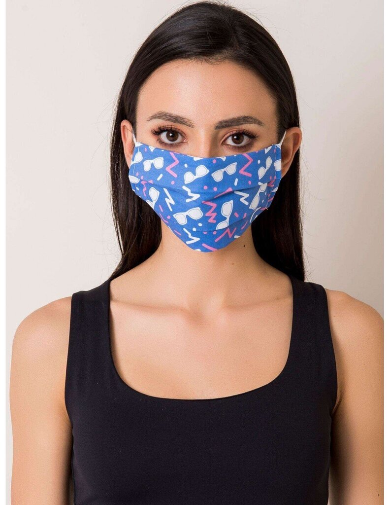 Atkārtoti lietojama zila maska ar krāsainiem rakstiem. cena un informācija | Pirmā palīdzība | 220.lv