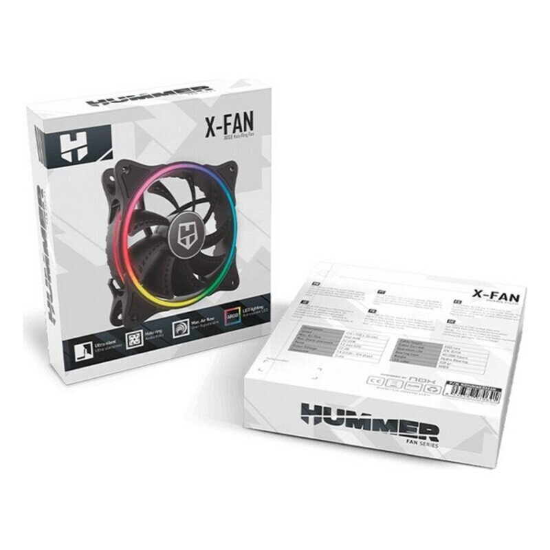 Ventilators NOX Gaming X-FAN Ø 12 cm 1100 rpm LED ARGB cena un informācija | Datora ventilatori | 220.lv