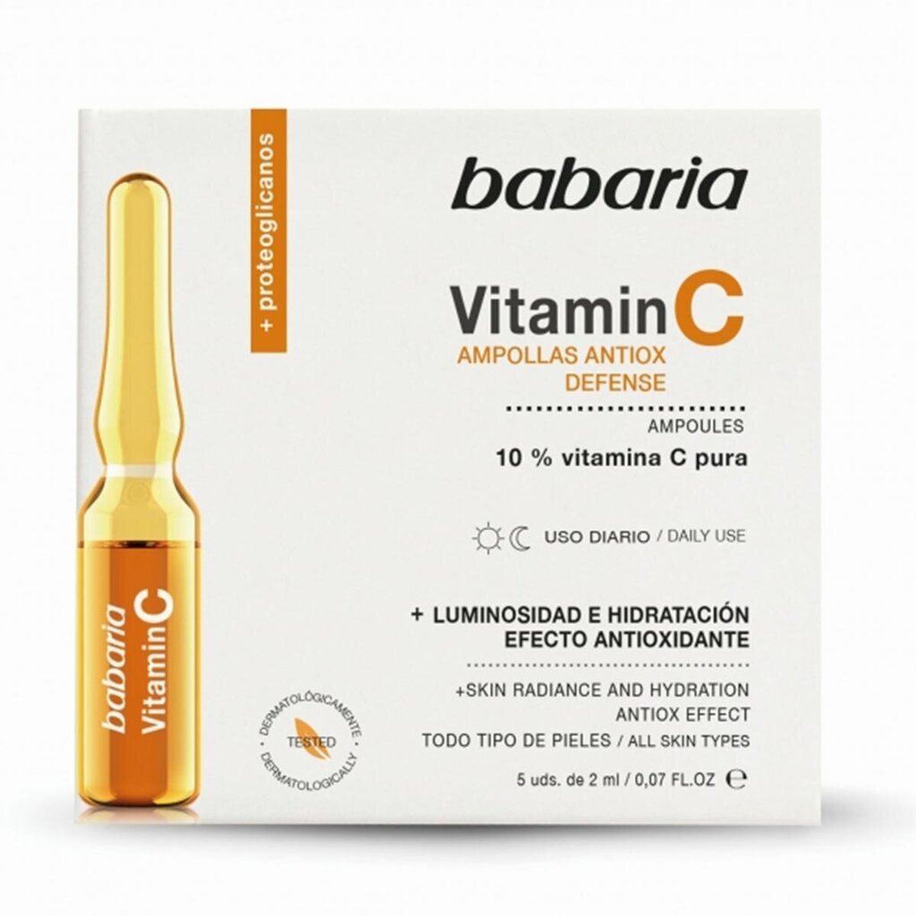 Ampulas Babaria C vitamīns (5 x 2 ml) cena un informācija | Serumi sejai, eļļas | 220.lv
