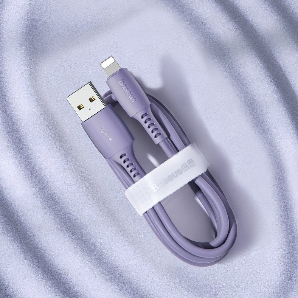 Baseus Colourful Cable USB / Lightning 2.4A 1.2m purple (CALDC-05) cena un informācija | Savienotājkabeļi | 220.lv