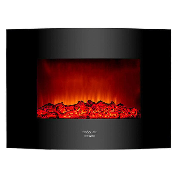 Dekoratīvs Elektrisks Skursteņa Aizsargs Cecotec Warm 2200 Curved Flames 2000W Melns cena un informācija | Kamīni | 220.lv