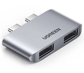 Adapter UGREEN CM413, 2x USB-C to 2x USB 3.0 (grey) цена и информация | Адаптеры и USB разветвители | 220.lv