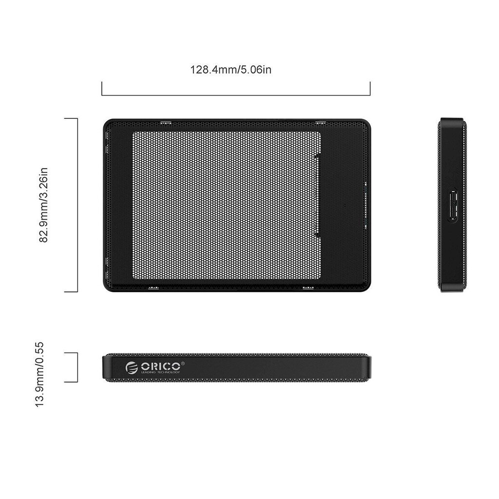 Hard drive Enclosure Orico HDD 2,5" USB Micro B 3.0 + A to Micro B Data Cable, 0.5M cena un informācija | Adapteri un USB centrmezgli | 220.lv