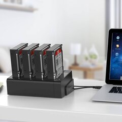 Orico Clone Hard Drive Dock 2.5 / 3.5 inch 4 Bay USB3.0 1 to 3 (black) цена и информация | Адаптеры и USB разветвители | 220.lv