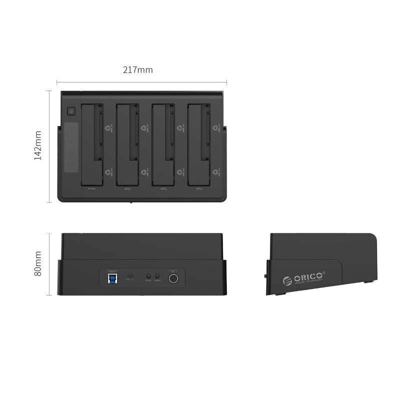 Orico Clone Hard Drive Dock 2.5 / 3.5 inch 4 Bay USB3.0 1 to 3 (black) cena un informācija | Adapteri un USB centrmezgli | 220.lv