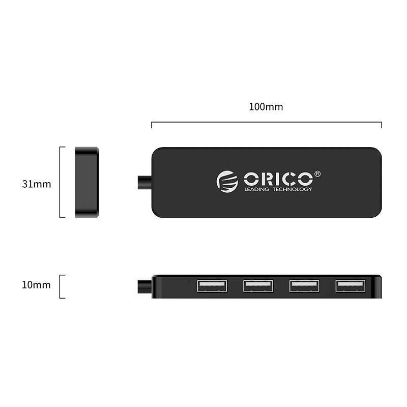 Orico Adapter Hub, USB to 4xUSB (black) цена и информация | Adapteri un USB centrmezgli | 220.lv