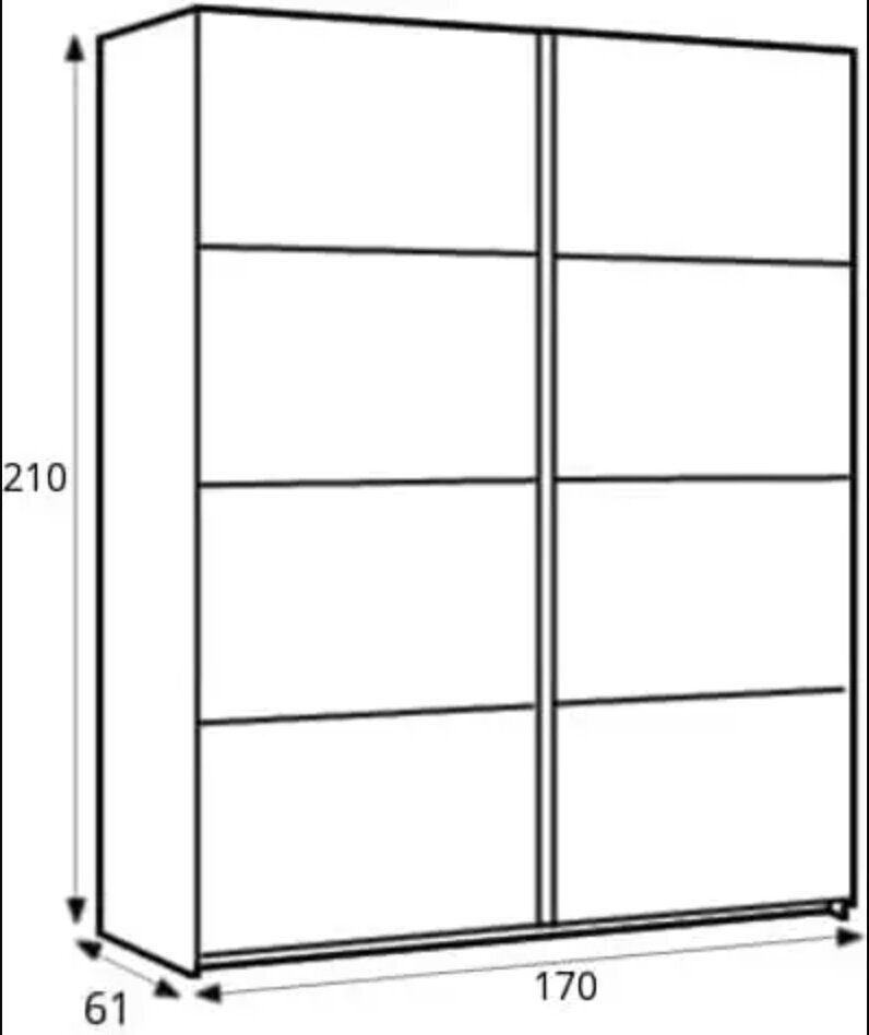 Iebūvējamais skapis Dreamer, ozols/melns ozols, Lükandustega riidekapp Dreamer 170 cm, tamm/must tamm cena un informācija | Skapji | 220.lv