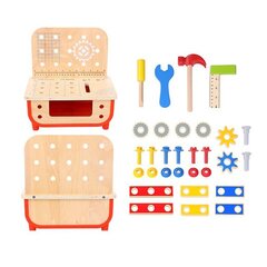 Tooky Toy деревянная столешница с инструментами 31 шт. цена и информация | Игрушки для мальчиков | 220.lv