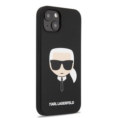 KLHCP13SSLKHBK Karl Lagerfeld Liquid Silicone Karl Head Case for iPhone 13 mini Black cena un informācija | Telefonu vāciņi, maciņi | 220.lv