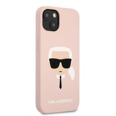 KLHCP13SSLKHPI Karl Lagerfeld Liquid Silicone Karl Head Case for iPhone 13 mini Light Pink cena un informācija | Telefonu vāciņi, maciņi | 220.lv