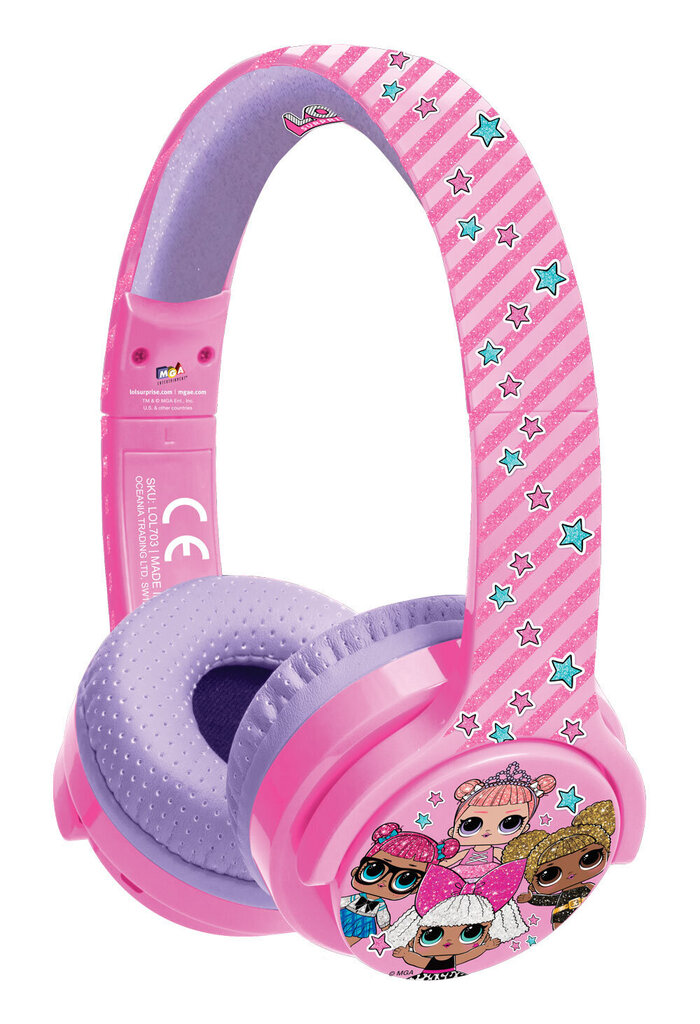 OTL Kids Stereo Bluetooth Headphones: L.O.L. Surprise! Glitterati cena un informācija | Austiņas | 220.lv