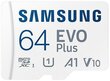 MEMORY MICRO SDXC EVO+ 64GB/V10 W/A MB-MC64KA/EU SAMSUNG cena un informācija | Atmiņas kartes mobilajiem telefoniem | 220.lv